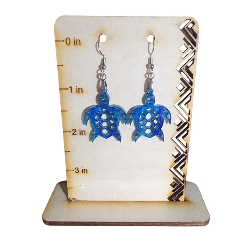 Ocean Drift Acrylic Drop Earrings - Blue